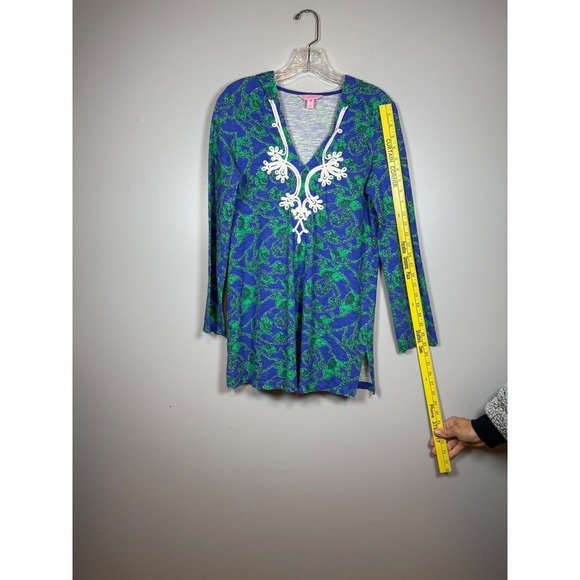 Lilly Pulitzer Noelle Tunic Hoodie in the Loopy Elephants Pattern, - Picture 5 of 10
